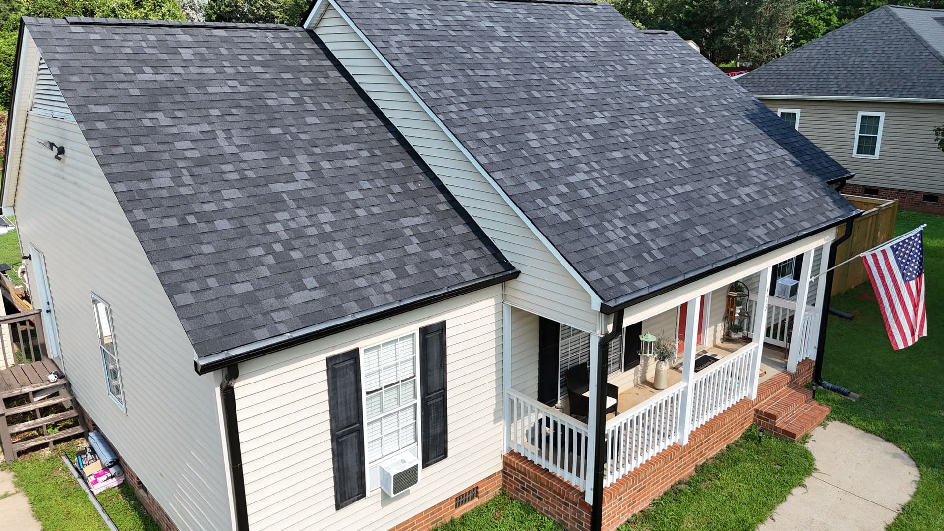Owens Corning Onyx Black Roof and Gutter Install in Lyman SC image