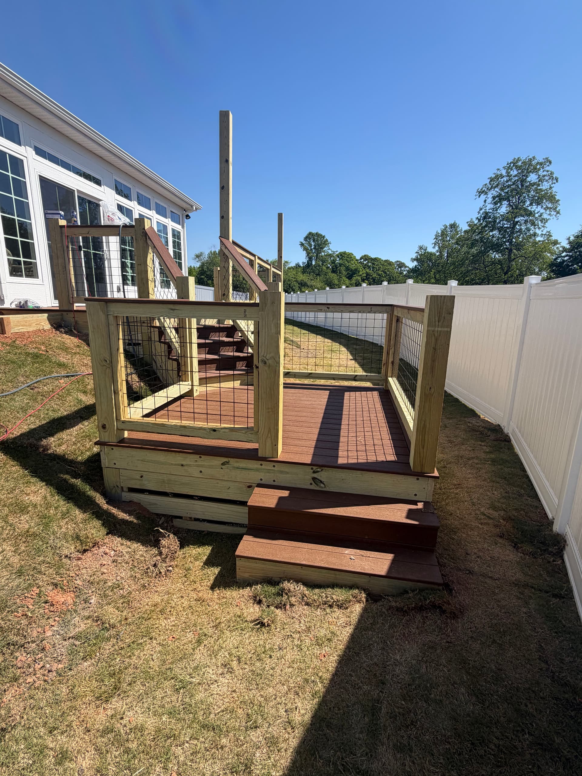 Gallery photos for Multi-Level Deck Build Turns Steep Easley SC Backyard Into Two Hangout Zones: Image #3