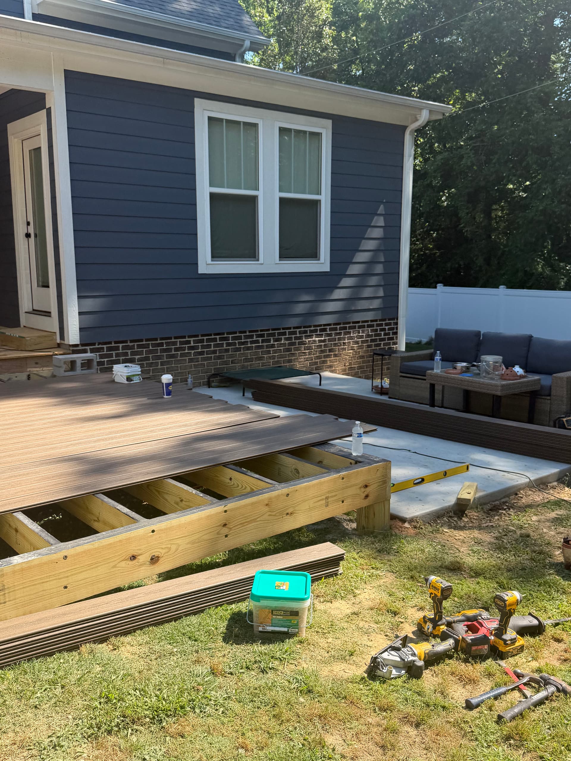 Gallery photos for 16x16 Trex Deck Build With Concrete Patio in Simpsonville: Image #4