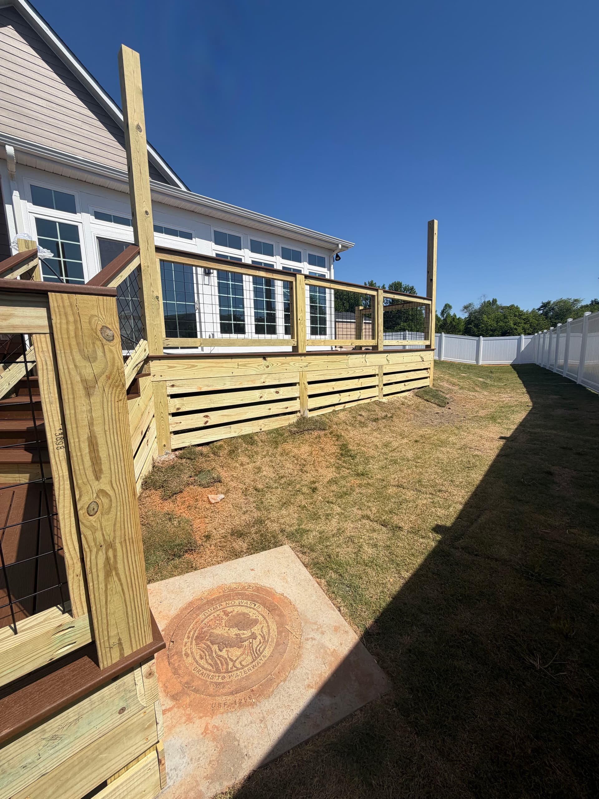 Gallery photos for Multi-Level Deck Build Turns Steep Easley SC Backyard Into Two Hangout Zones: Image #2