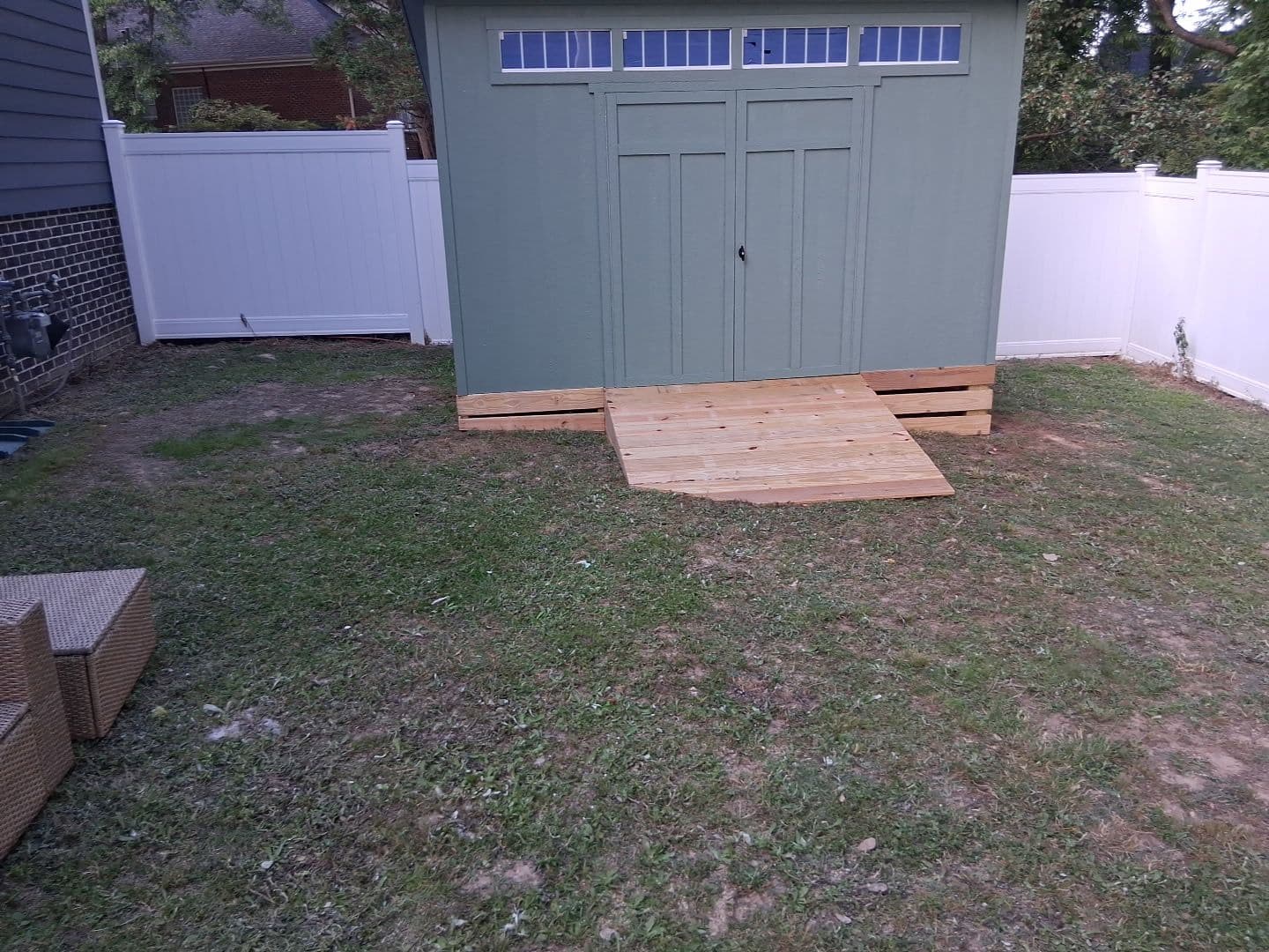 Gallery photos for 16x16 Trex Deck Build With Concrete Patio in Simpsonville: Image #1