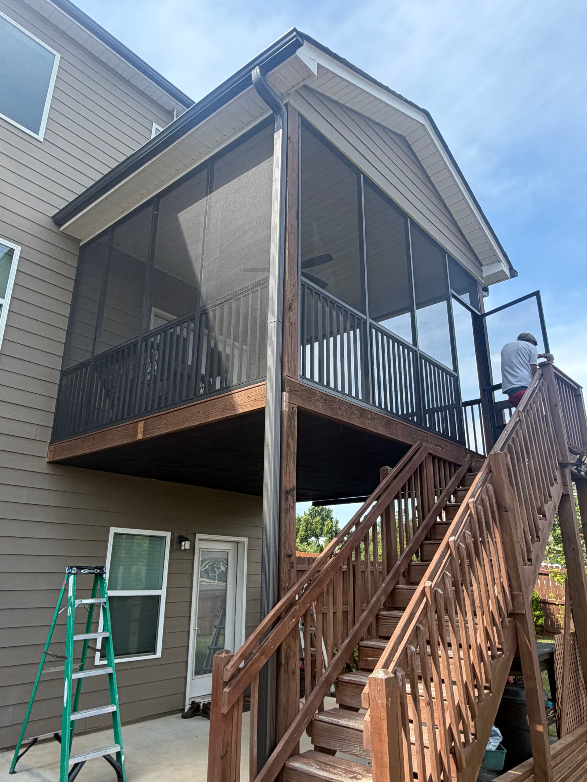 Open Deck Gets a Full Screened-In Aluminum Porch Upgrade image