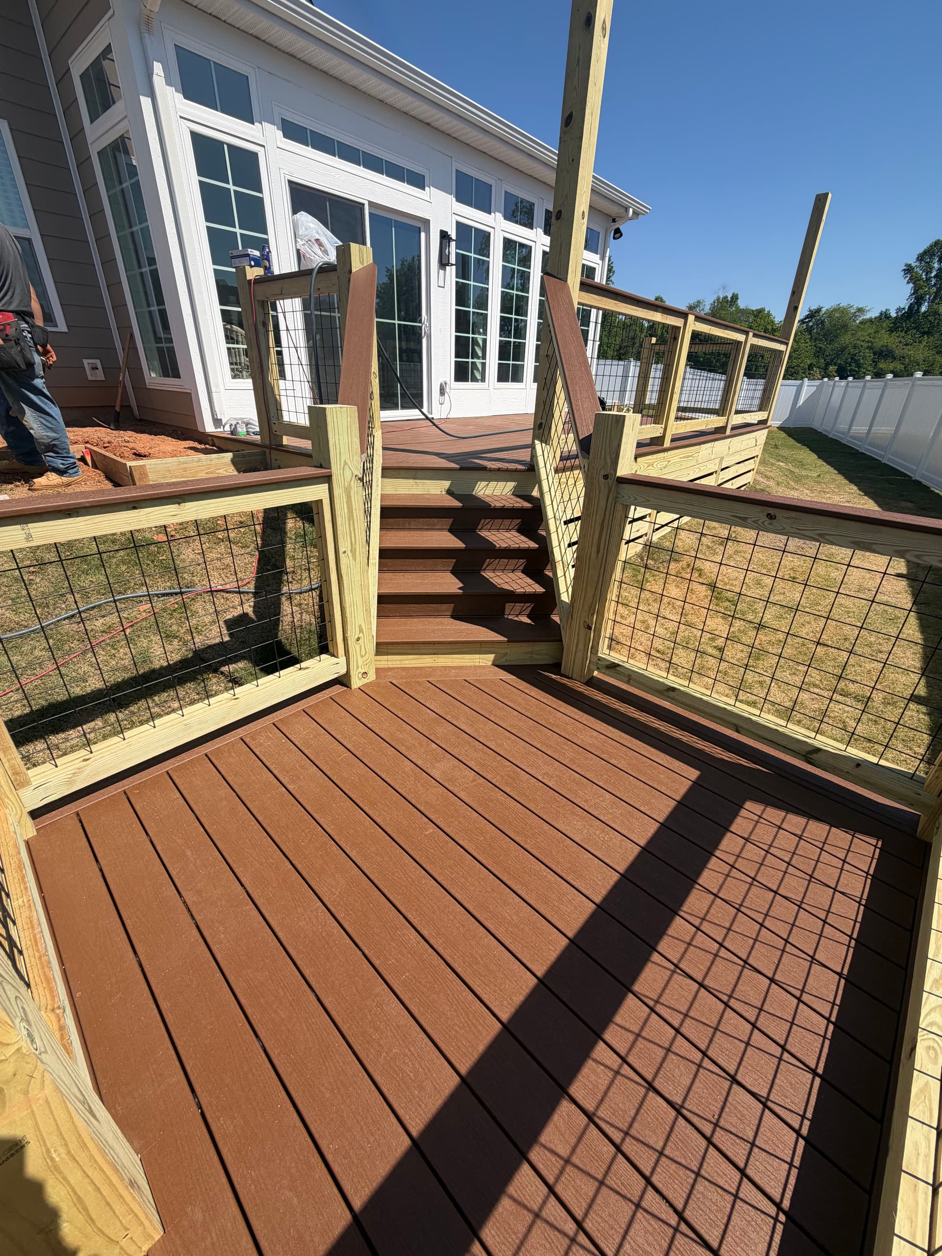 Gallery photos for Multi-Level Deck Build Turns Steep Easley SC Backyard Into Two Hangout Zones: Image #4