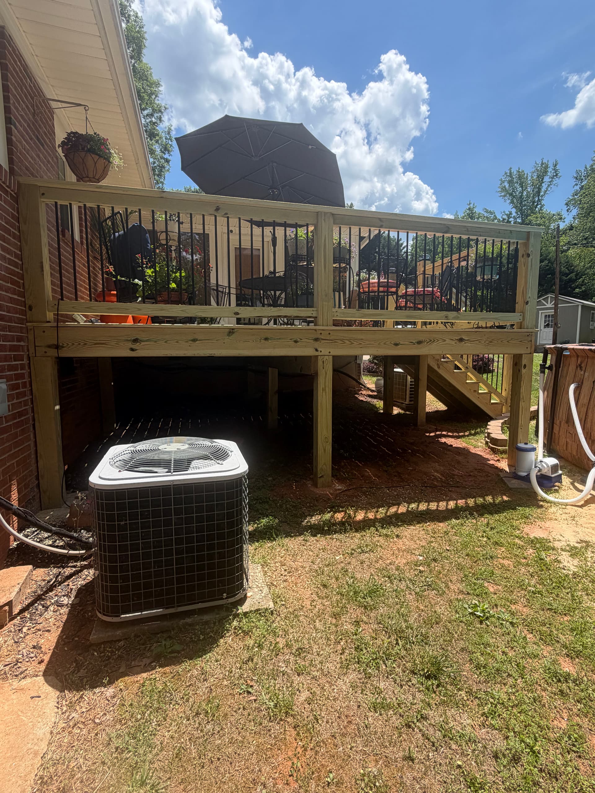 16x16 Custom Wood Deck Build in Greenville SC image