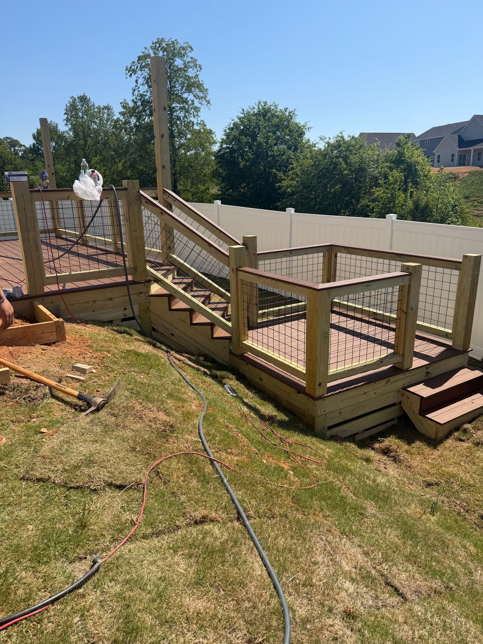 Gallery photos for Multi-Level Deck Build Turns Steep Easley SC Backyard Into Two Hangout Zones: Image #8