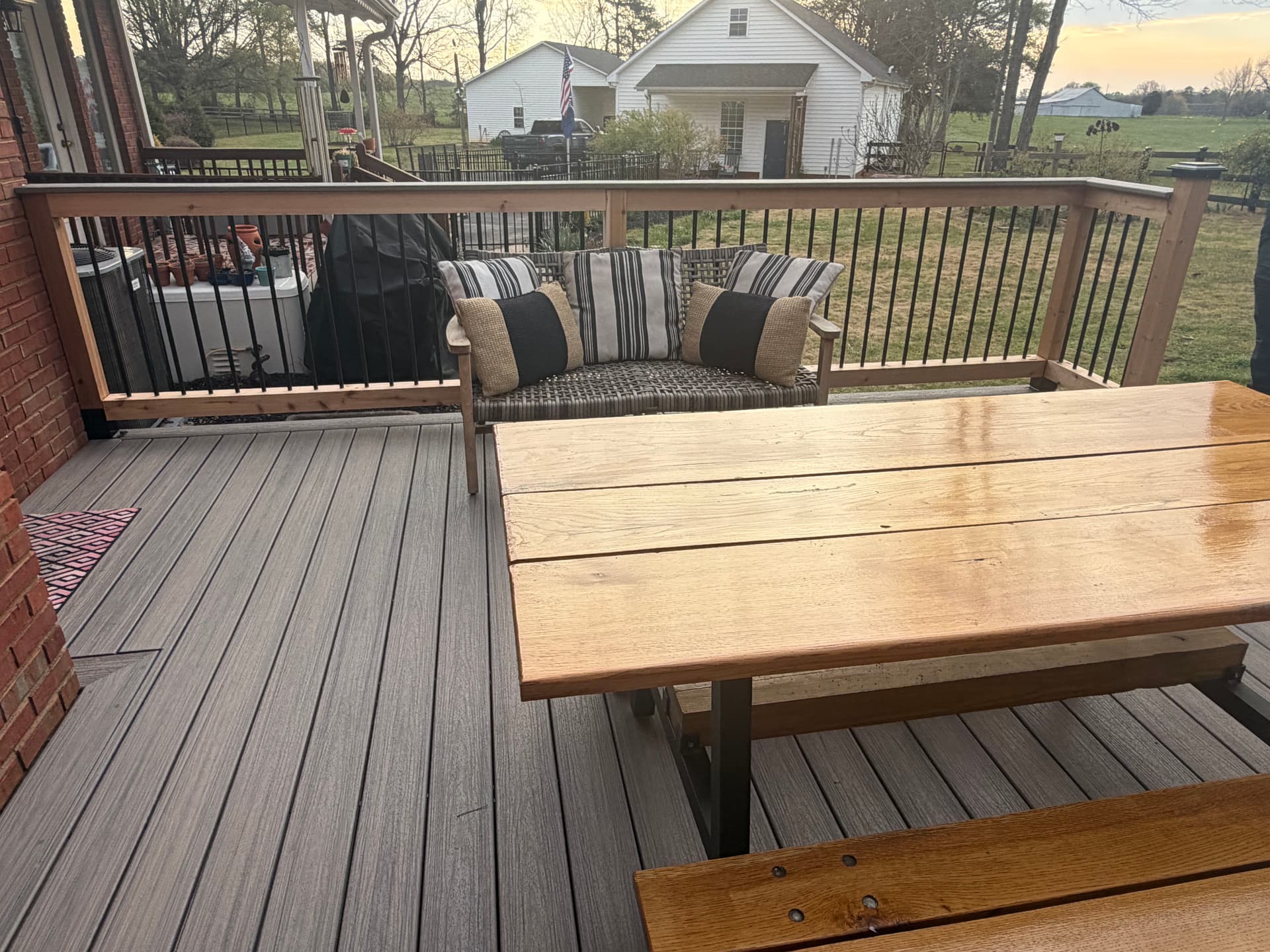 Custom Deck with Trex and Cedar Railing Brings New Life to a Backyard
